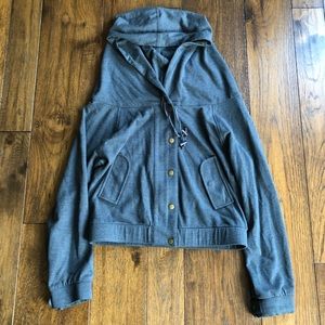 Kut from the Kloth Grayish Blue LS Hooded jacket
